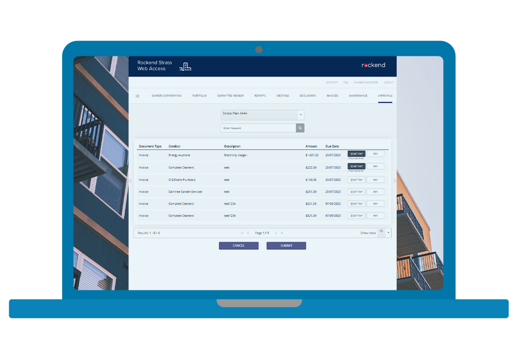 Online Invoice Approval interface on portals