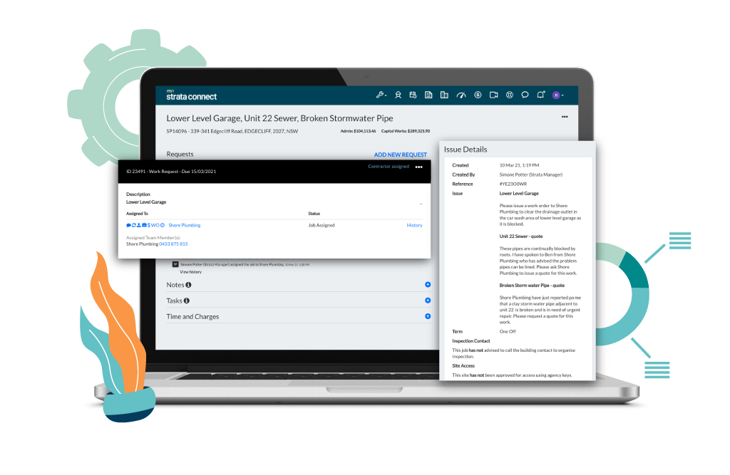 strata management software work order management screen