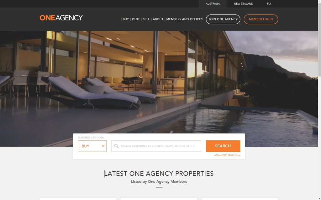 Estate agent website: one agency