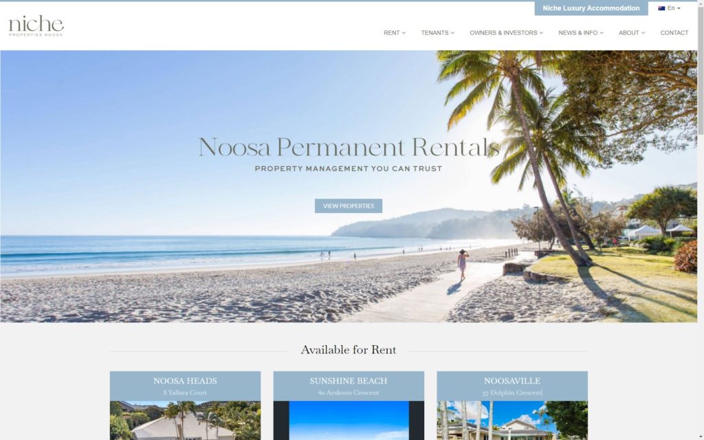 Estate agent website: niche properties noosa