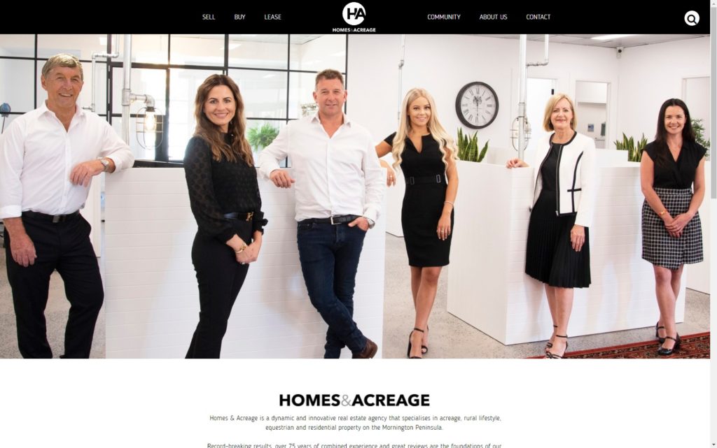 Estate agent website: homesacreage