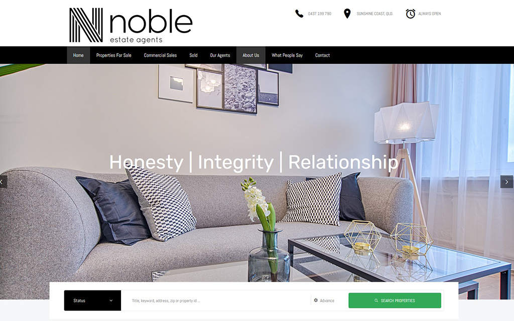 Estate agent website: noble