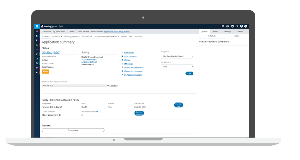 Enhanced Housing Register