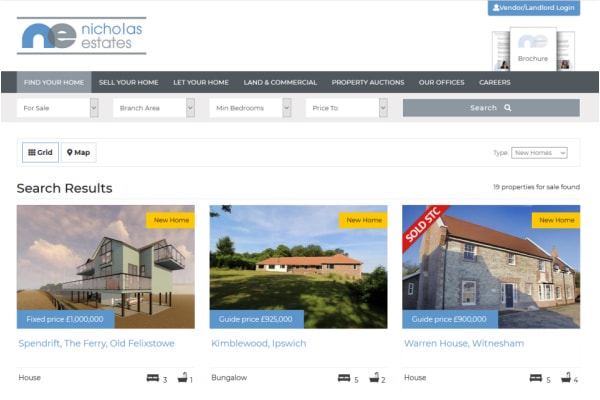 estate agency website design